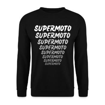 Supermoto / Supermotard / Supermoto Wheelie Bikers - Unisex Sweatshirt - black - Front - Alina (178cm) & Michal (187cm)