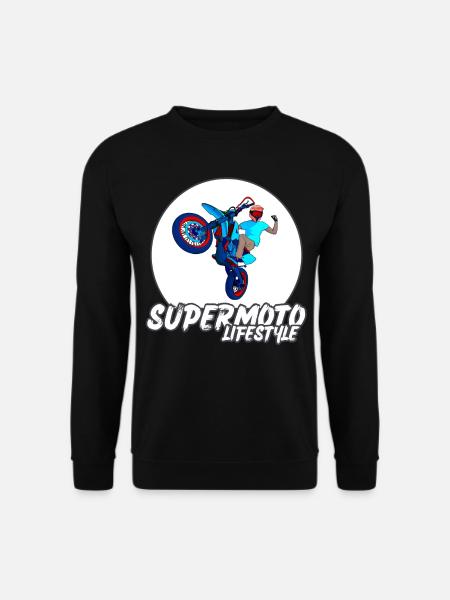 Supermoto / Supermotard / Supermoto Wheelie Biker - Unisex Pullover - Schwarz
