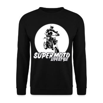 Supermoto / Supermotard / Supermoto Wheelie Biker - Unisex Sweatshirt - black - Front - Alina (178cm) & Michal (187cm)