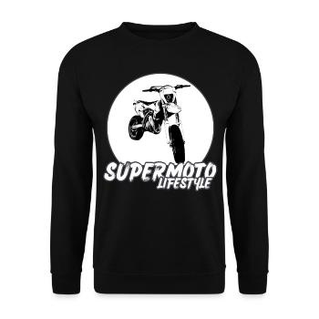 Supermoto / Supermotard / Supermoto Wheelie Biker - Sweat-shirt Unisexe - noir - Devant - Alina (178cm) & Michal (187cm)