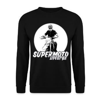 Supermoto / Supermotard / Supermoto Wheelie Biker - Unisex Sweatshirt - black - Front - Alina (178cm) & Michal (187cm)