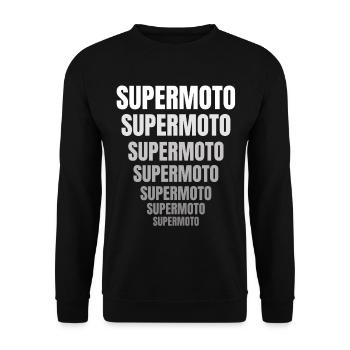 Supermoto / Supermotard / Supermoto Wheelie Bikers - Unisex Sweatshirt - black - Front - Alina (178cm) & Michal (187cm)
