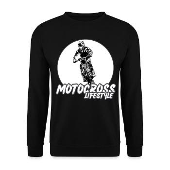 Motocross / Enduro / Freestyle mx / Dirtbike retro - Unisex Pullover - Schwarz - Vorne - Alina (178cm) & Michal (187cm)