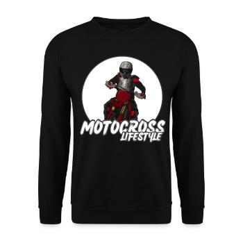 Motocross / Enduro / Freestyle mx / Dirtbike retro - Unisex Sweatshirt - black - Front - Alina (178cm) & Michal (187cm)