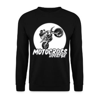 Motocross / Enduro / Freestyle mx / Dirtbike retro - Unisex Sweatshirt - black - Front - Alina (178cm) & Michal (187cm)
