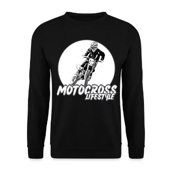 Motocross / Enduro / Freestyle mx / Dirtbike retro - Unisex Pullover - Schwarz - Vorne - Alina (178cm) & Michal (187cm)