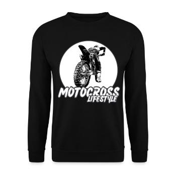 Motocross / Enduro / Freestyle mx / Dirtbike retro - Unisex Sweatshirt - black - Front - Alina (178cm) & Michal (187cm)