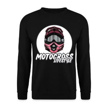 Motocross / Enduro / Freestyle mx / Dirtbike retro - Unisex Sweatshirt - black - Front - Alina (178cm) & Michal (187cm)