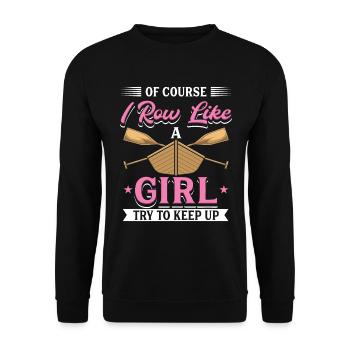 Je rame comme une rameuse - Sweat-shirt Unisexe - noir - Devant - Alina (178cm) & Michal (187cm)