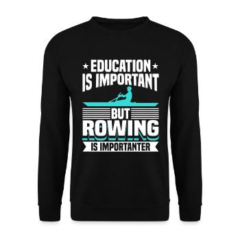 Rudern Ist Wichtiger Ruderer - Unisex Pullover - Schwarz - Vorne - Alina (178cm) & Michal (187cm)