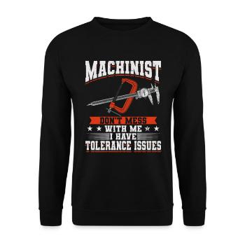 Machines de machiniste - Sweat-shirt Unisexe - noir - Devant - Alina (178cm) & Michal (187cm)