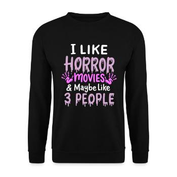 Ich Mag Horrorfilme - Unisex Pullover - Schwarz - Vorne - Alina (178cm) & Michal (187cm)