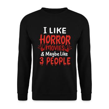 Ich Mag Horrorfilme - Unisex Pullover - Schwarz - Vorne - Alina (178cm) & Michal (187cm)