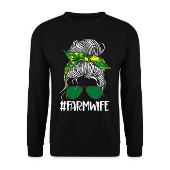 Farming Farmer Girl Wife Sun - Unisex Pullover - Schwarz - Vorne - Alina (178cm) & Michal (187cm)