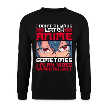 Anime Gamer Jeux vidéo Jeux de hasard Manga - Sweat-shirt Unisexe - noir - Devant - Alina (178cm) & Michal (187cm)