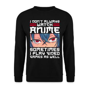 Anime Gamer Jeux vidéo Jeux de hasard Manga - Sweat-shirt Unisexe - noir - Devant - Alina (178cm) & Michal (187cm)