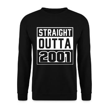 Straight Outta 2001 Geburtstag 2001 Geboren 2001 - Unisex Pullover - Schwarz - Vorne - Alina (178cm) & Michal (187cm)