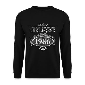 1986 | Vintage Legend since 1986 birthday - Unisex Sweatshirt - black - Front - Alina (178cm) & Michal (187cm)