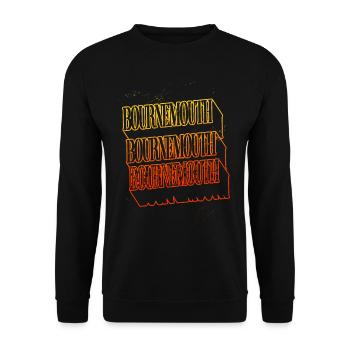 Bournemouth Angleterre UK City Skyline Font - Sweat-shirt Unisexe - noir - Devant - Alina (178cm) & Michal (187cm)
