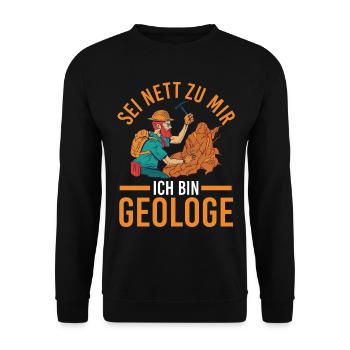 Geologie Fossiliensammler Fossilien Geologe - Unisex Pullover - Schwarz - Vorne - Alina (178cm) & Michal (187cm)