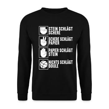 Boule Boulespieler - Unisex Pullover - Schwarz - Vorne - Alina (178cm) & Michal (187cm)