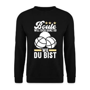 Boule Boulespieler - Unisex Pullover - Schwarz - Vorne - Alina (178cm) & Michal (187cm)