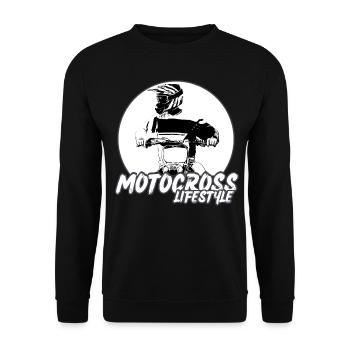 Motocross / Enduro / Freestyle mx / Dirtbike retro - Unisex Pullover - Schwarz - Vorne - Alina (178cm) & Michal (187cm)