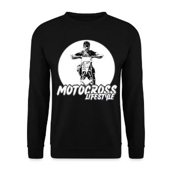 Motocross / Enduro / Freestyle mx / Dirtbike retro - Unisex Pullover - Schwarz - Vorne - Alina (178cm) & Michal (187cm)