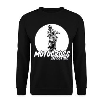 Motocross / Enduro / Freestyle mx / Dirtbike retro - Unisex Pullover - Schwarz - Vorne - Alina (178cm) & Michal (187cm)