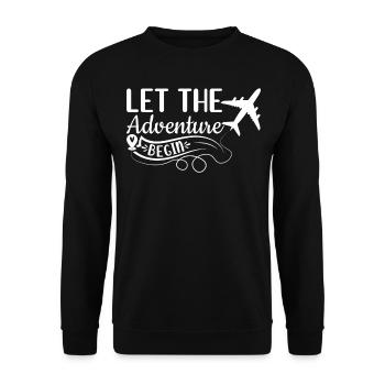 Voyage Love Avion Voyager - Laissez l’aventure - Sweat-shirt Unisexe - noir - Devant - Alina (178cm) & Michal (187cm)