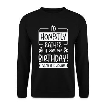 Birthday Party Natal Celebration Unique Greeting - Unisex Sweatshirt - black - Front - Alina (178cm) & Michal (187cm)
