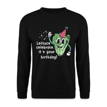 Veganer Salat Geburtstag Gruß Natal Day - Unisex Pullover - Schwarz - Vorne - Alina (178cm) & Michal (187cm)