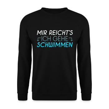 Schwimmen Spruch - Unisex Pullover - Schwarz - Vorne - Alina (178cm) & Michal (187cm)
