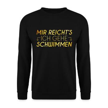Schwimmen Spruch - Unisex Pullover - Schwarz - Vorne - Alina (178cm) & Michal (187cm)
