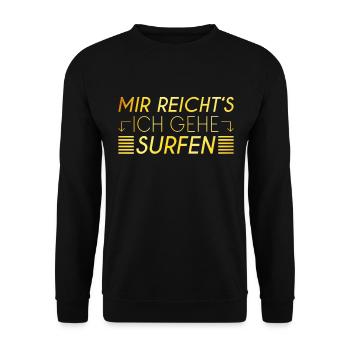 Surfen Spruch - Unisex Pullover - Schwarz - Vorne - Alina (178cm) & Michal (187cm)