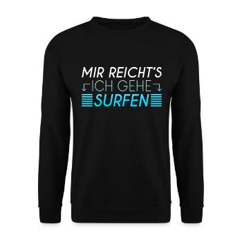 Surfen Spruch - Unisex Pullover - Schwarz - Vorne - Alina (178cm) & Michal (187cm)