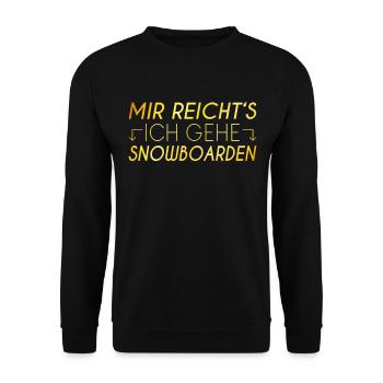 Snowboarden Spruch - Unisex Pullover - Schwarz - Vorne - Alina (178cm) & Michal (187cm)