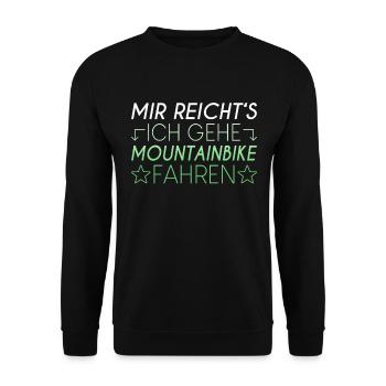 Mountainbike Spruch - Unisex Pullover - Schwarz - Vorne - Alina (178cm) & Michal (187cm)