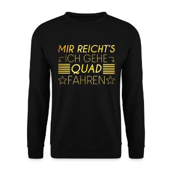 Quad Spruch - Unisex Pullover - Schwarz - Vorne - Alina (178cm) & Michal (187cm)