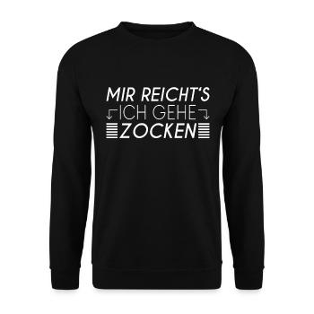 Zocken Spruch - Unisex Pullover - Schwarz - Vorne - Alina (178cm) & Michal (187cm)