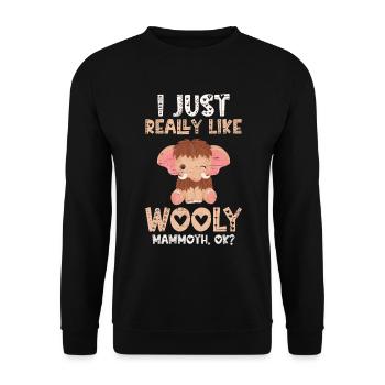 J’aime vraiment Wooly Mammoth Ok - Sweat-shirt Unisexe - noir - Devant - Alina (178cm) & Michal (187cm)