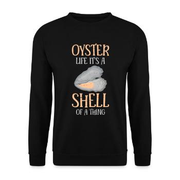 Deep Ocean Shell Shuck Seafood - Unisex Sweatshirt - black - Front - Alina (178cm) & Michal (187cm)