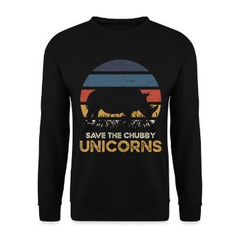 Sauvez les licornes potelées Rhinoceros Horn Zoo - Sweat-shirt Unisexe - noir - Devant - Alina (178cm) & Michal (187cm)