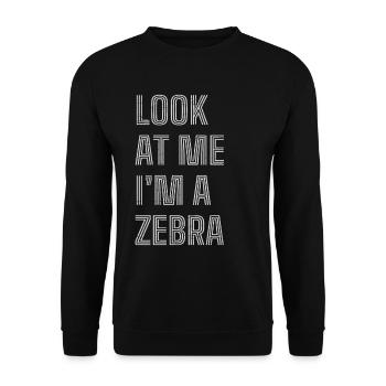 Zoo Animal Black White Stripe - Unisex Sweatshirt - black - Front - Alina (178cm) & Michal (187cm)