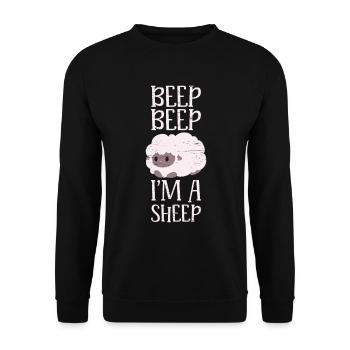 Beep Beep I'm A Sheep Livestock Herd Farm Wool - Unisex Sweatshirt - black - Front - Alina (178cm) & Michal (187cm)
