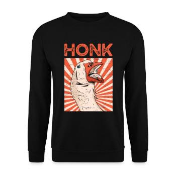 Honk Gans Farm Ei Vogeljäger - Unisex Pullover - Schwarz - Vorne - Alina (178cm) & Michal (187cm)