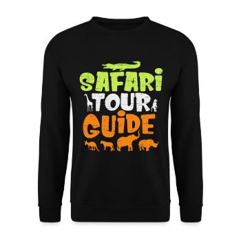 Safari Tour Guide für einen Escort Touristen - Unisex Pullover - Schwarz - Vorne - Alina (178cm) & Michal (187cm)