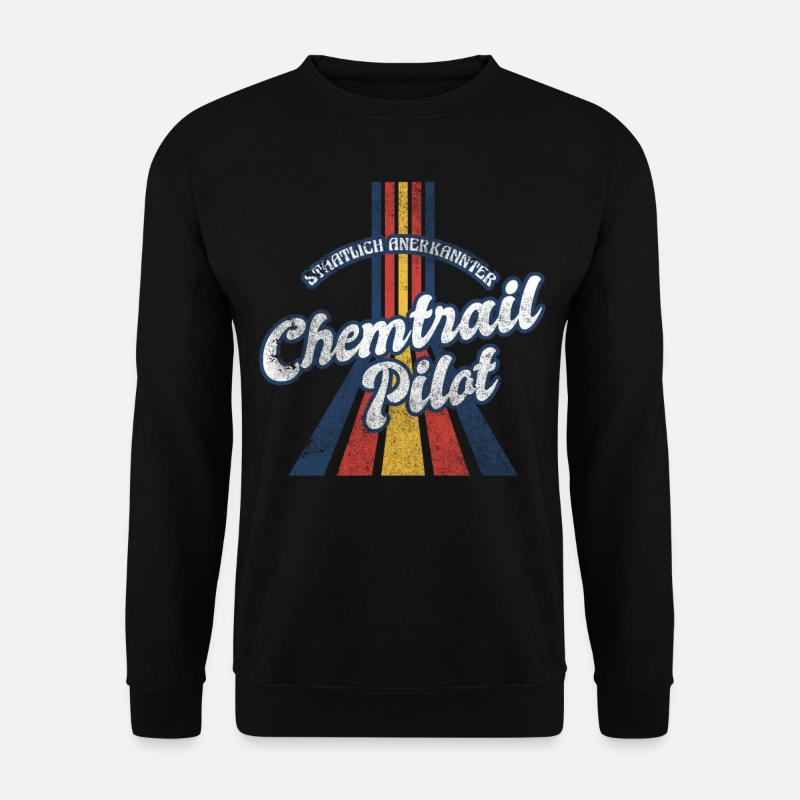 Vintage Retro Chemtrail Pilot Parody Shirt - Unisex Pullover - Schwarz