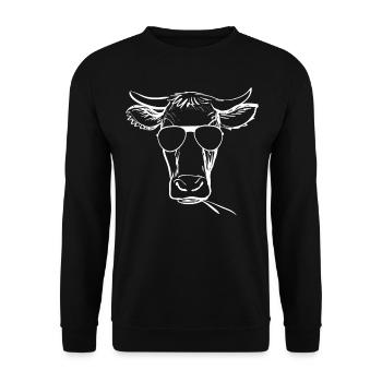 Tête de vache laitière Drôle tête de vache - Cow Farmer Farm Fa - Sweat-shirt Unisexe - noir - Devant - Alina (178cm) & Michal (187cm)
