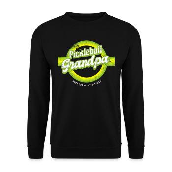 Retro Pickleball Grandpa Stay Out Of My Kitchen Shirt - Unisex Sweatshirt - black - Front - Alina (178cm) & Michal (187cm)